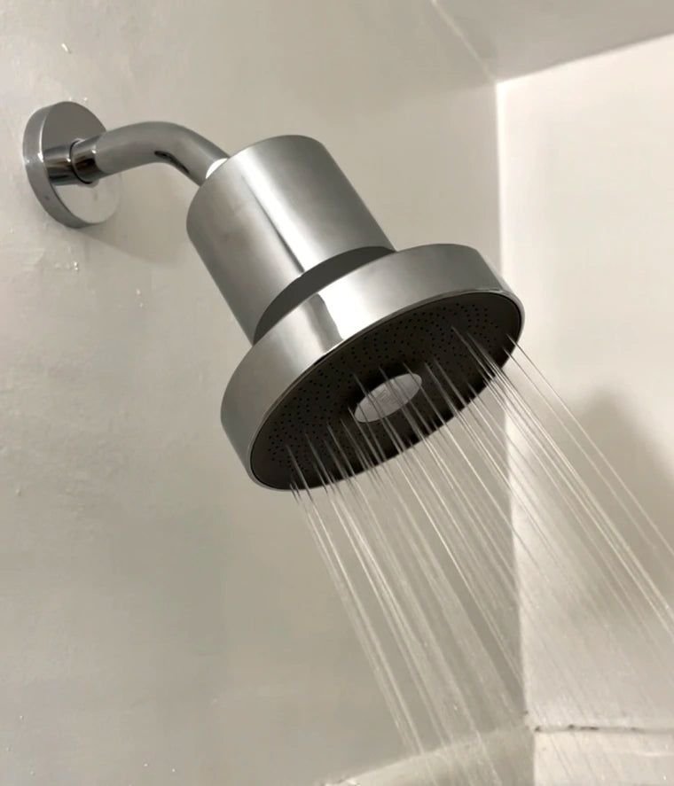 A shower-head filter that replaces the shower head